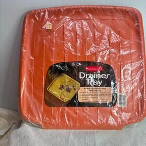 Rubbermaid Drainer Tray Orange 1975 Model 1180 Kitchen Countertop Organizer